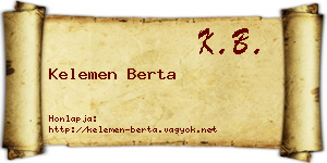 Kelemen Berta névjegykártya